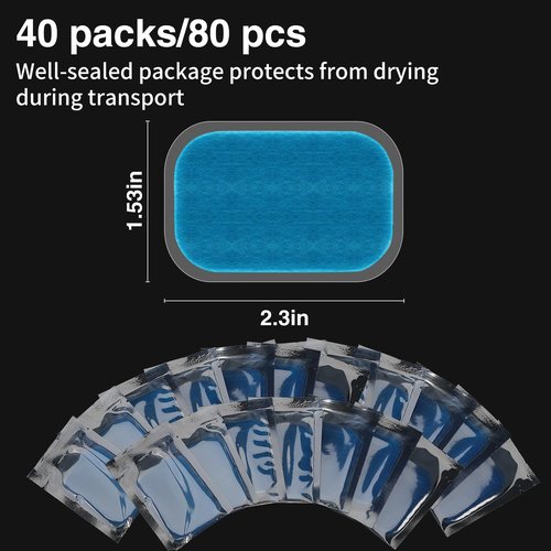 PAMASE 80Pcs Abs Stimulator Training Replacement Gel Sheet Pads for Abdominal Muscle Trainer, Accessory for Ab Workout Toning Belt