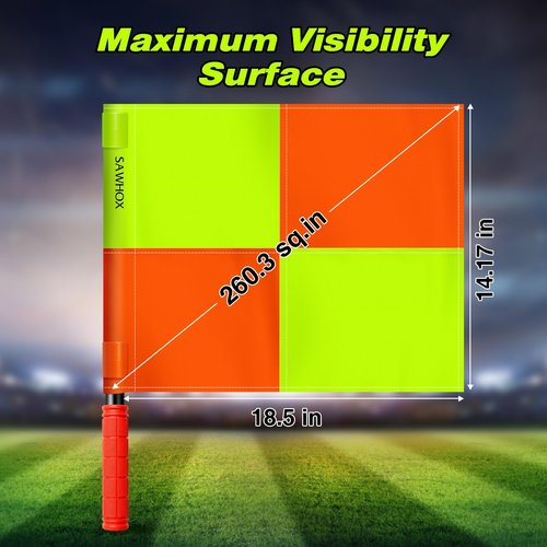 SAWHOX Soccer Referee Flags, 2PCS Referee Kit Detachable Referee Flags