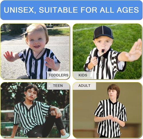 redgino Referee Shirt Costume Kids Football Basketball Official Umpire Jersey Black White Stripe Pro Ref Uniform Short Sleeve
