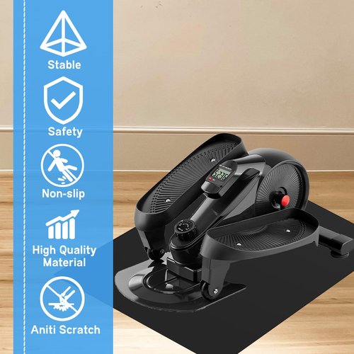 Ellipse Leg Exerciser Machine Mat, Non-Slip Workout Mat for Under Desk Ellipticals, Suitable for Electric Seated Foot Pedal Exerciser, Improves Machine Stability & Protects The Floor