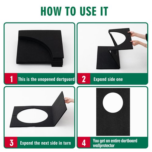 Mindsoft Extra Large Dart Board Wall Protectors Dart Board Backing Felt Wall Tiles Extended Length Dartboard Surround Cork Dartboard Backer Alternative with Bracket Hanging Kit(45 x 32 x 0.35 Inch)