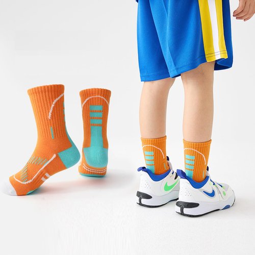 Zumou Boys Sock Basketball Athletic Kids Youth Sports Soccer Hiking Outdoor Crew Socks(9-12 Years, B Assorteds 6 pairs)