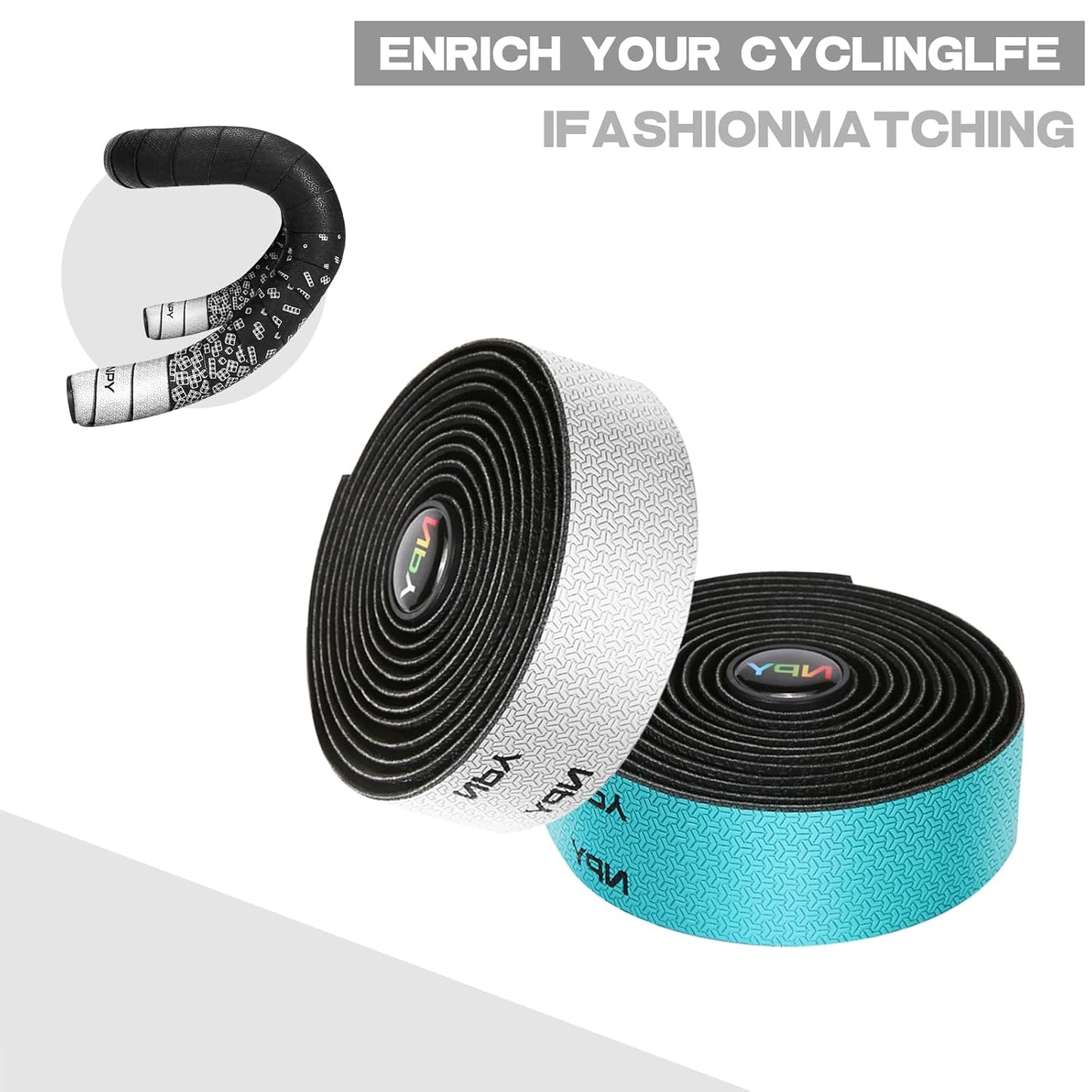 2pcs Bicycle Bar Tape, Bike Handlebar Tape, Road Bicycle Handlebar Tape, Cycling Grip Tape, with 4pcs Handlebar End Plugs, Soft Comfortable, Wear Resistant, Black