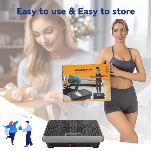 Teclor Premium Vibration Plate for Lymphatic Drainage, Weight Loss, Whole Body Workout Power Vibration Plate, Shake Plate,Home Gym Fitness Equipment,Grey