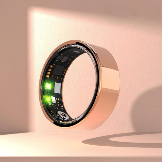 2025 Upgraded Smart Ring for Women&Men,IP68 Waterproof Fitness Tracker with Heart Rate/Blood Oxygen/Sleep/Step/Calories/Distance Monitor,No Subscription Fee,Compatible with iOS&Android (Golden, 7)