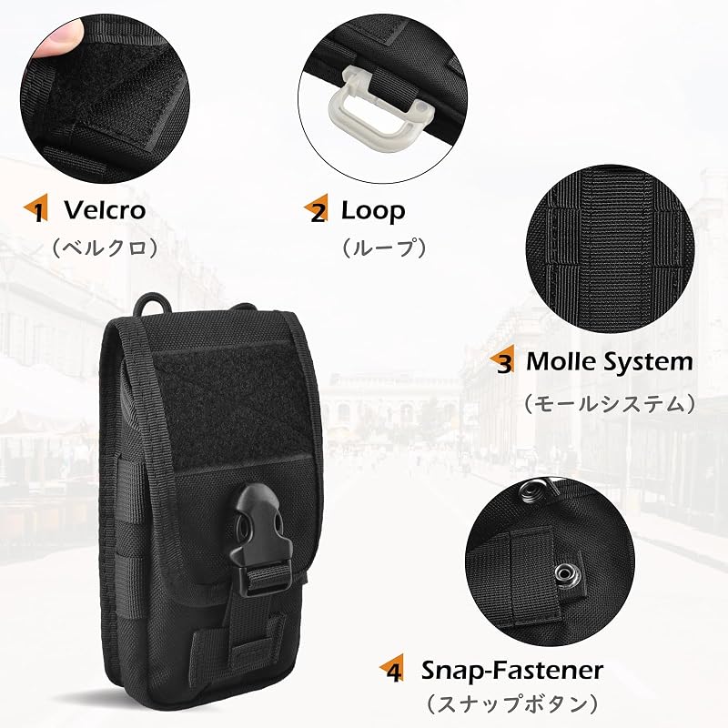 TRIWONDER Tactical Phone Pouch Molle Holster Tan - 25.5x19x5.5 cm EDC Utility Bag
