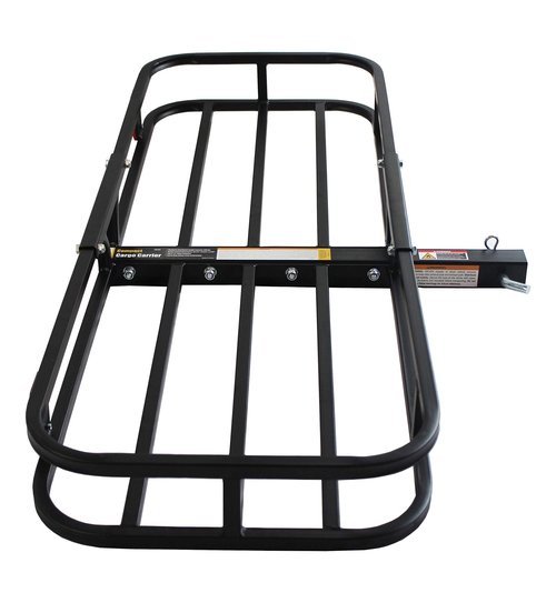 MaxxHaul 70107 53" x 19-1/2" Hitch Cargo Carrier - Trailer Mount Steel With High Side Rails For RV's, Trucks, SUV's, Vans, Cars 2" Receiver 500-lb Load Capacity , Black