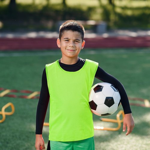 Sintege 24 Pcs Youth Pinnies Kids Penny Jersey Scrimmage Vest Basketball Practice Jersey Soccer Vests for Youth Kids(Fluorescent Green)