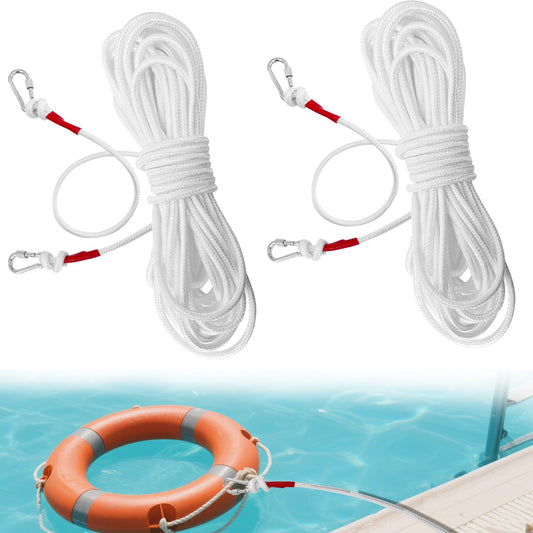2 Pcs Water Floating Lifesaving Ropes,98.4 FT Professional Throwing Rope Line for Boating Fishing,Outdoor Professional Throwing Rope Rescue Lifeguard Rescue Lifeline,(White)