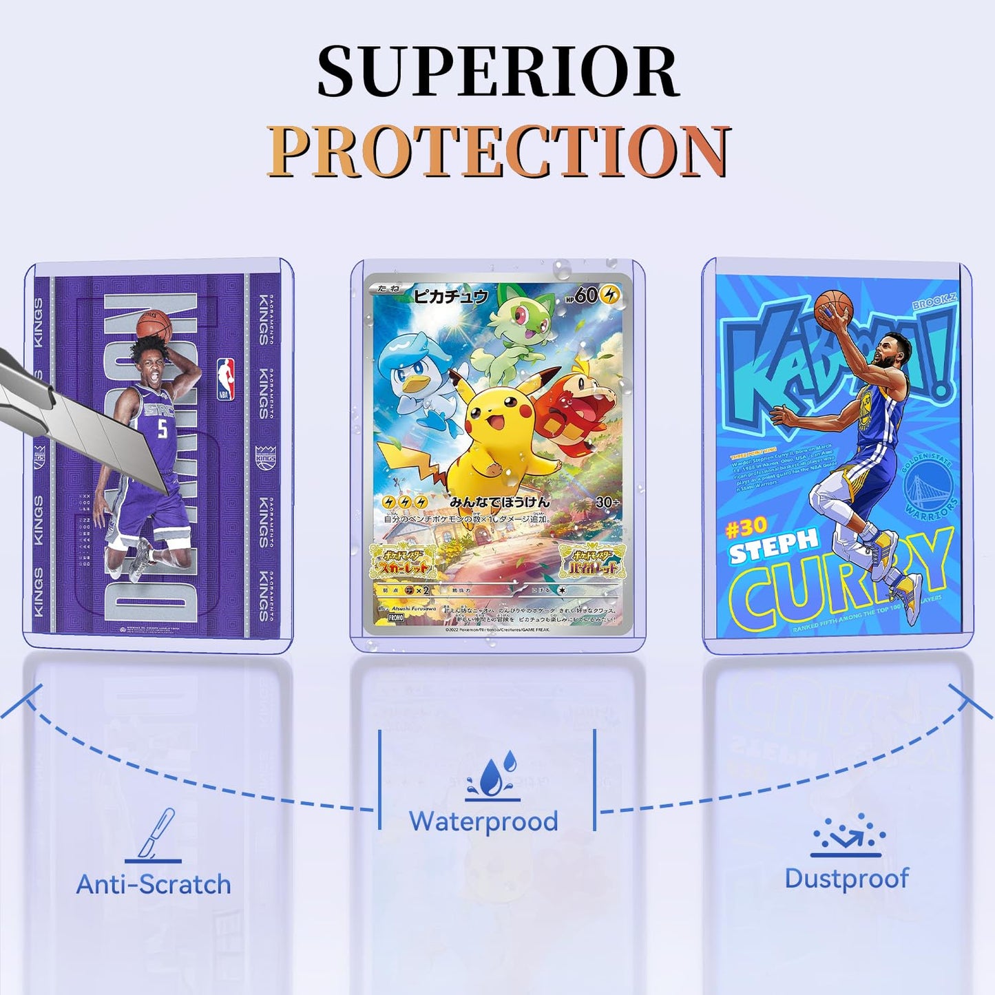 160 Count Card Sleeves Top Loaders for Cards, Hard Plastic Toploaders, Sports Baseball Trading PKM Card Holder Protectors (80 Toploaders + 80 Card Sleeves)
