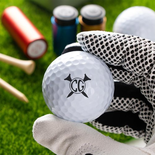 Hatchaa Custom Golf Ball Stamp Marker, Self-Inking Golf Ball Personalized Stamp with Monogram Logo Design, Durable Waterproof Golf Ball Marking Gift for Golf Lover Men & Dad Husband, Golf Balls Stamp