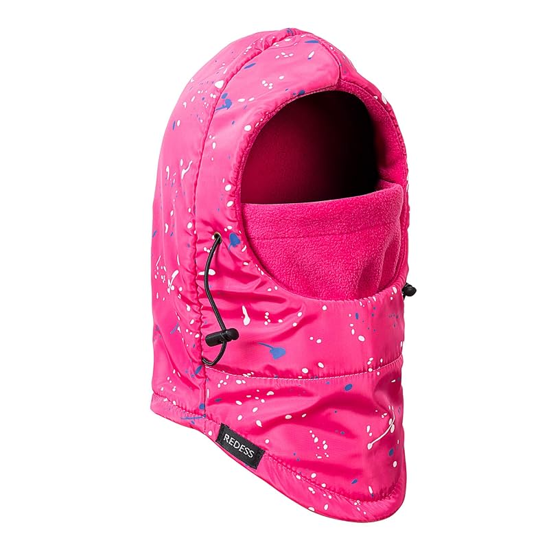 Winter Windproof Baby & Kids Balaclava Ski Mask with Thick Fleece Face Cover - Point Rose Variation
