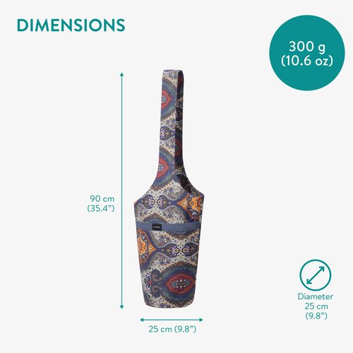 Navaris Yoga Mat Bag - Boho Shoulder Carry Bag with Three Pockets - Storage for Pilates Mats - Lightweight, Durable and Foldable Bag - Perfect for Gym, Shopping and More