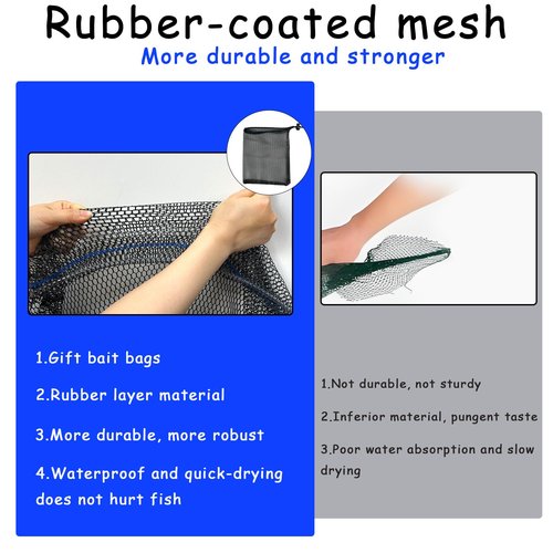 Floating Portable Fishing Nets, Bridge Fishing Pier Nets Landing Drop Net with Rope for Minnows Lobster Crawfish Shrimp (32 * 40Inch (100 * 80 CM))