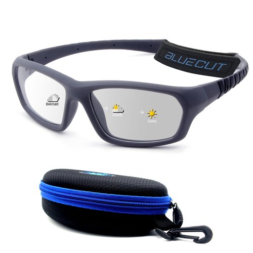 BLUE CUT Sports Protection Goggles, Photochromic Lenses Safety Glasses for Basketball, Pickleball and Outdoor Sports