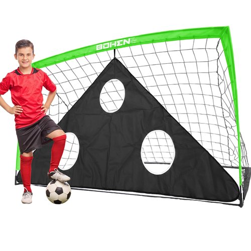 BOHEN 6x4FT Portable Soccer Goal for Kids Backyard with Carry Bag - Easy Folding Lightweight Fun for Outdoor Indoor Training Games for Teen Youth Adult (Green, 6x4FT, 1 Pack)