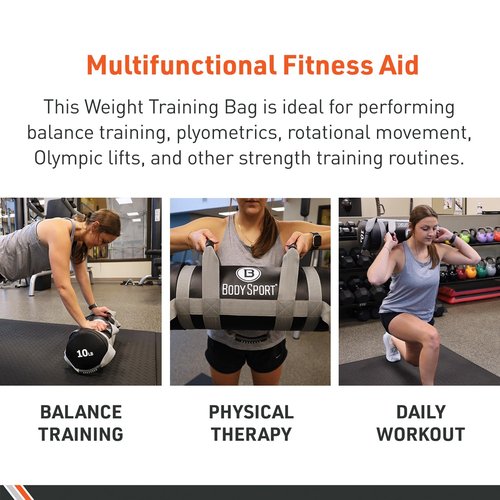 Body Sport Weight 20 lb. Weight Training Bags – Heavy Duty Weighted Bag for Fitness, Conditioning and Training