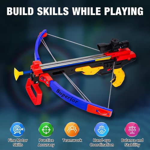 Contixo BA3 Crossbow and Arrow Archery Toy Set with Infrared, Kids Outdoor Shooting Sport Game Toys with 3 Suction Cups Arrows & 1 Target, Safe Fun Suit for Kids Boys Girls Age 3 and Up