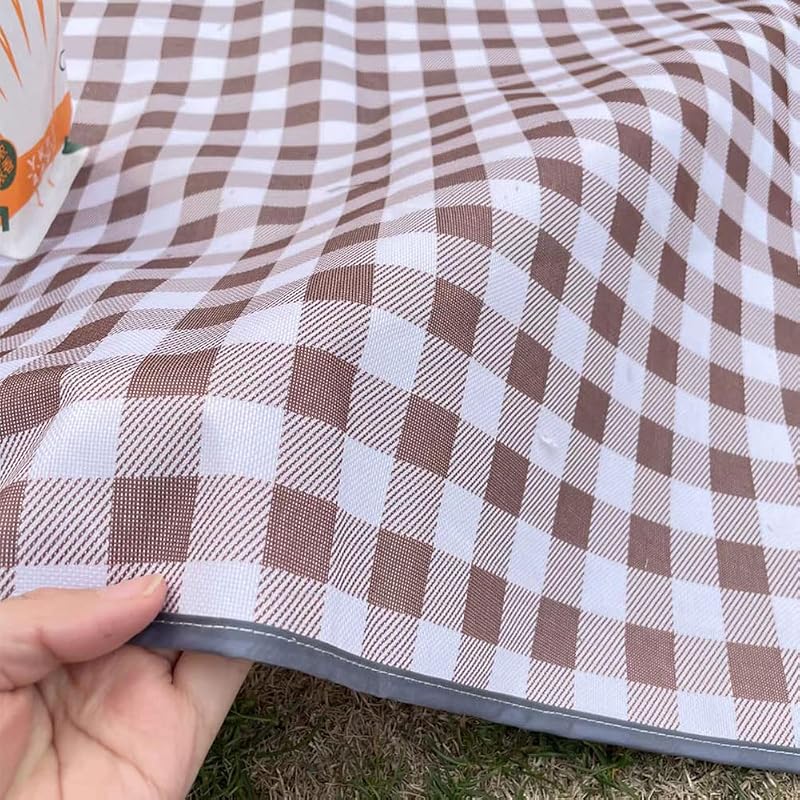 Large Beach Blanket 80x60 in Waterproof Sandproof Foldable Outdoor Picnic Blanket Brown (Variation: Brown+5' x 6'8")