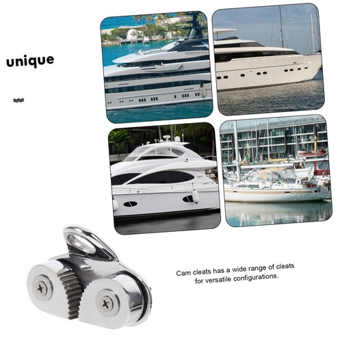 VANZACK Stainless Steel Cam Cleat with Leading Ring Grade for Boat Sailboat Kayak Canoe Easy Disassembly Maximum Holding Power Flared Entry for Quick Release Line