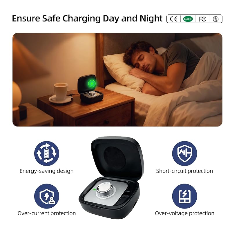 Wireless Charging Case for Oura Ring Gen 5, Gen 4 & Gen 3 — Black Variation