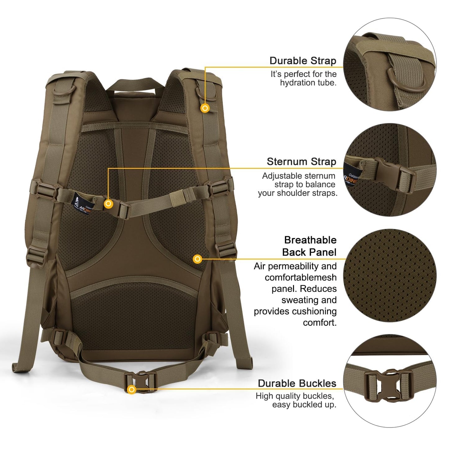Mardingtop Military Tactical Backpack for Men 28L Molle Rucksack Army Backpack EDC Daypack for Hiking,Travel,Camping, Hunting