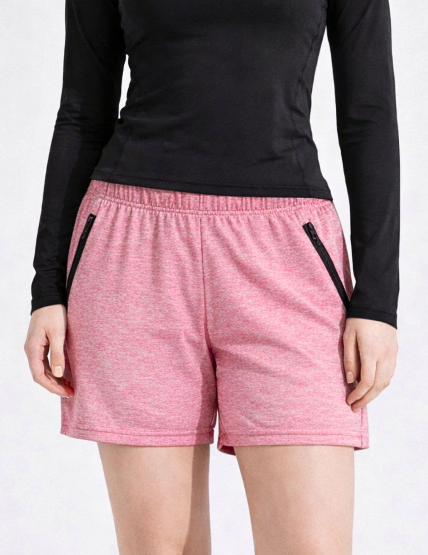 5 Pack: Womens Workout Gym Shorts Casual Lounge Set, Ladies Active Athletic Apparel with Zipper Pockets (Set 1, X-Large)