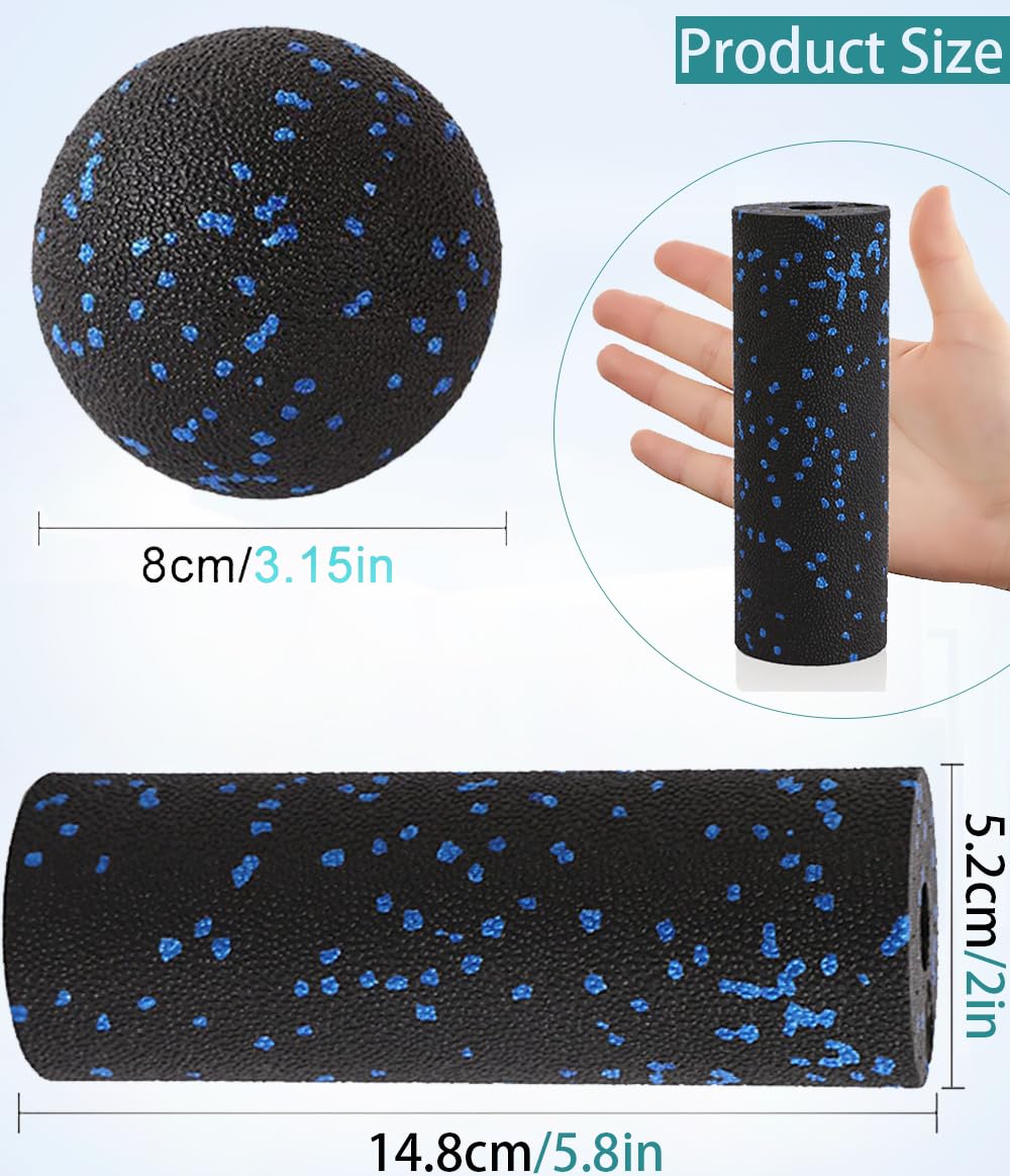 Mini Foam Roller - Muscle Massage Rollers for Trigger Point Therapy, Myofascial Release, Deep Tissue Fitness Massage & Relax Tight Muscles, Peanut Ball