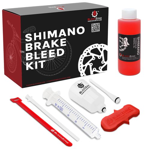 BleedZone Shimano Brake Bleed Kit with 120ml Mineral Oil - Hydraulic Brake Bleed Kit for Shimano Disc Brakes, Bike Brake Bleeder Kit, MTB Brake Bleed Kit, and Mineral Oil Brake Maintenance