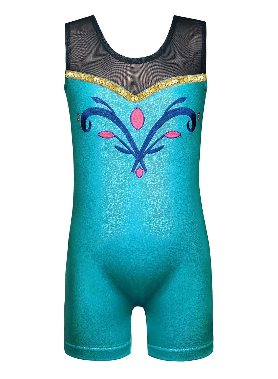 HOZIY Toddler Leotards for Girls Gymnastics 2t 3t Toddler Girl Sequins Green Black Colorful Diamond Sparkle Biketard