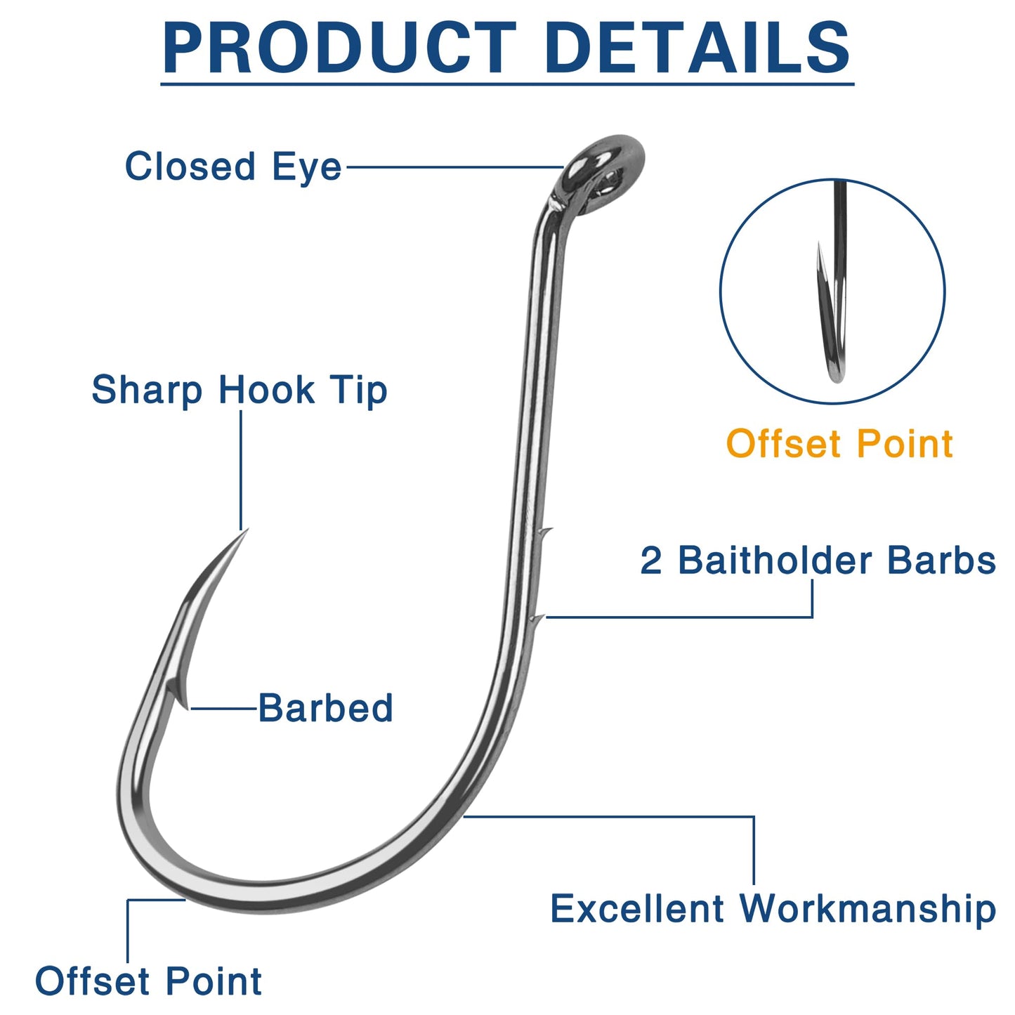 Carbon Steel Fishing Hooks Kit,110pcs/145pcs Saltwater Octopus Fishing Hook with Barbs Fish Circle Hook Freshwater Bass Fishing Hook Mix Size with Fish Tackle Box 145pcs