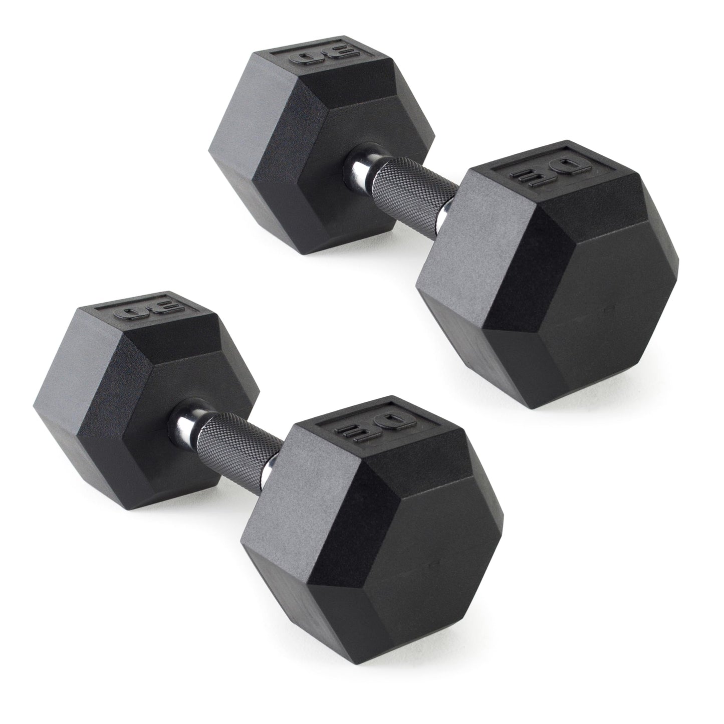 CAP 30lb Rubber Coated Hex Dumbbell, Comfort Grip, Free Weights, Pair