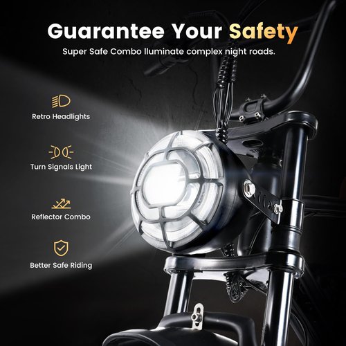 CYCROWN CycRun Electric Bike for Adults 750W Motor with 374.4WH Battery, 20MPH 55Miles Moped Style Ebike for Adults, 20" Fat Tire Commuting Off Road Mountain Ebike with Hydraulic Suspension, UL2849