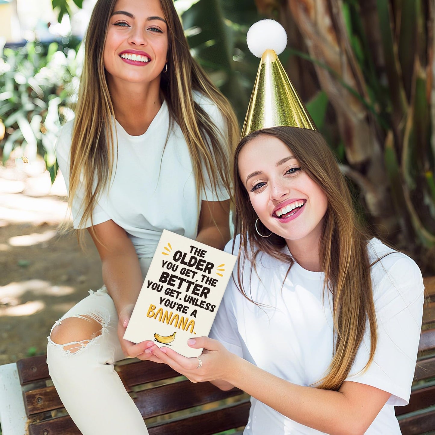 FLYAB Funny Birthday Cards - Recyclable Birthday Card with Envelope Banana Funny Bday Gift for Mom Dad Grandma Grandpa Friends (5.5x8 Inch)