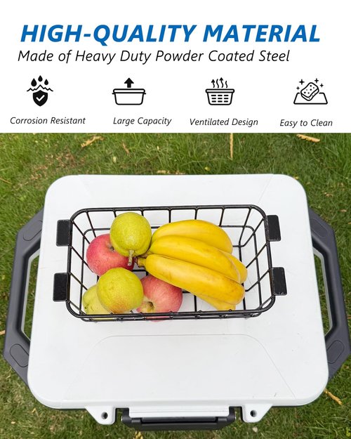 Cooler Basket for Ninja FrostVault 30qt Hard Cooler & Wheeled Cooler - Heavy-Duty Organizer Rack for Efficient Storage, Dry-Goods Basket for Perfect for Camping Trips or Outdoor Parties, Black