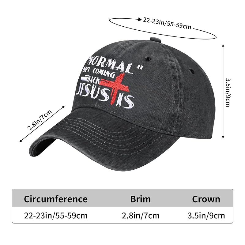 Embroidered Washed Denim Baseball Cap for Women & Men - Adjustable One Size (Variation: Jesus)