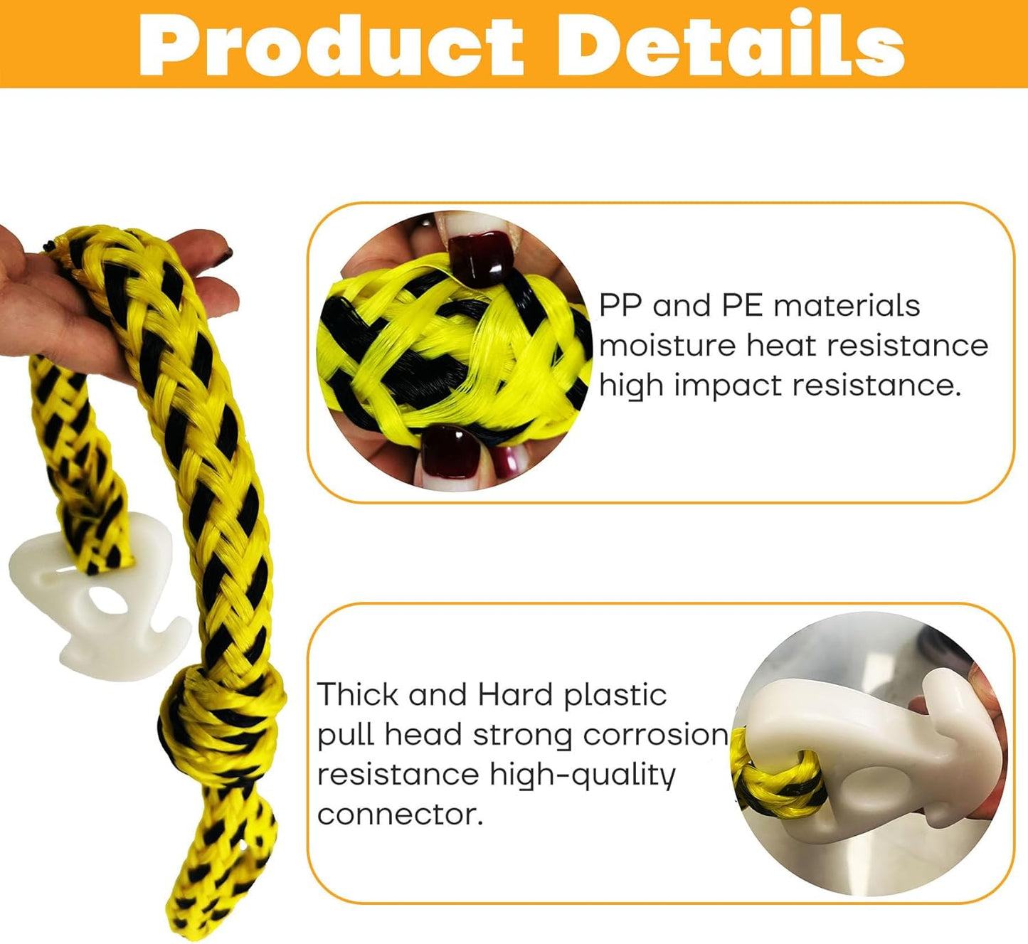 2PCS Boat Towable Tube Rope Quick Connector,Tow Rope for Tubing Connector, Water Towable Connector for Water Skiing, Boating, Wake Boarding with Seadoo, Jet Ski, Waverunner