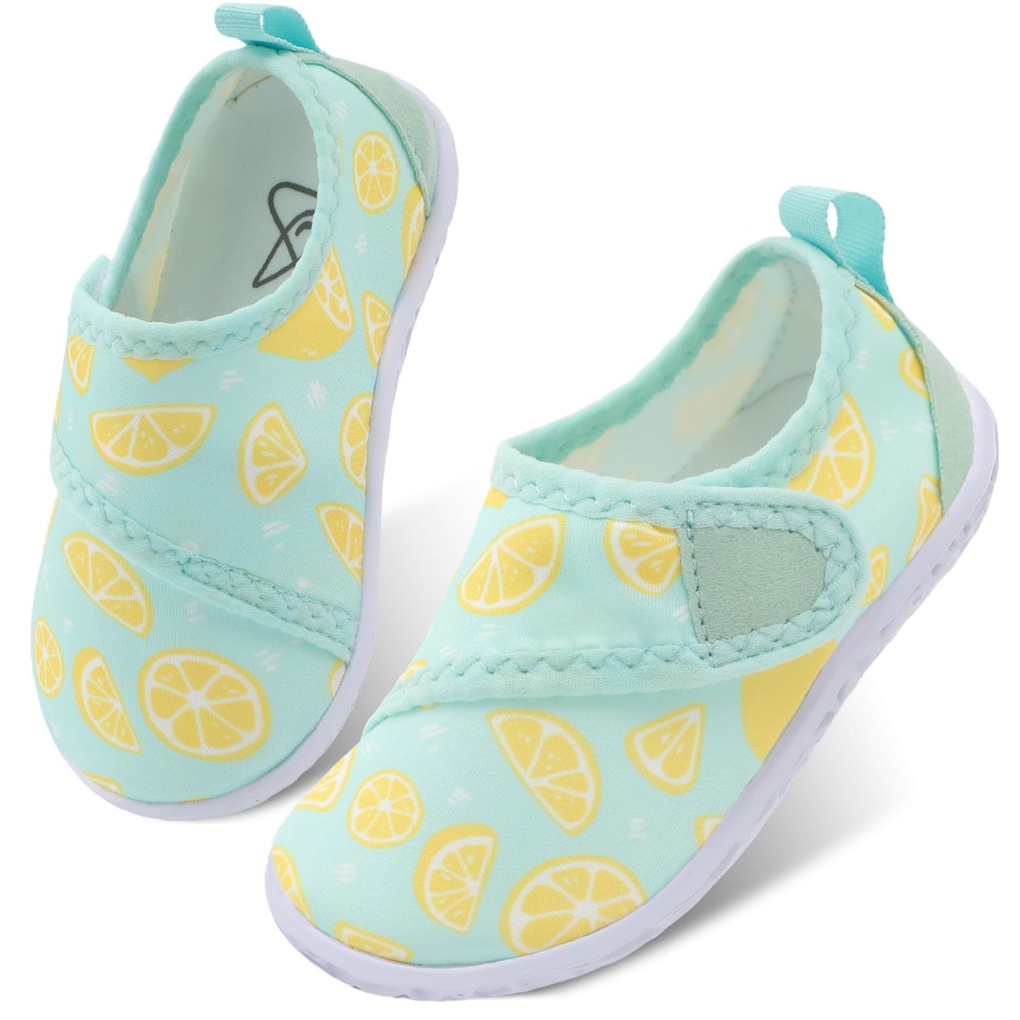 LeIsfIt Boys Girls Water Shoes Kids Aqua Socks Toddler Quick-Dry Swimming Shoes Non-Slip Summer Shoe for Beach Pool Surf, Green Lemon, 10 Toddler