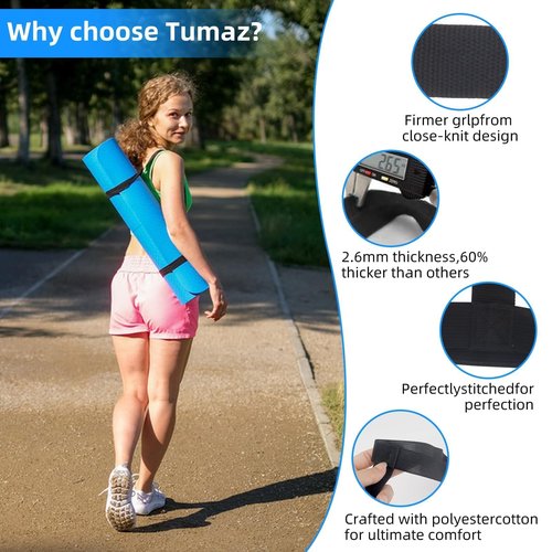Foyods 3 Pcs Yoga Mat Straps for Carrying, Adjustable Yoga Mat Sling, Mat Holder Straps with Velcro for Carrying Most Size Mats (Yoga Mat Not Included)