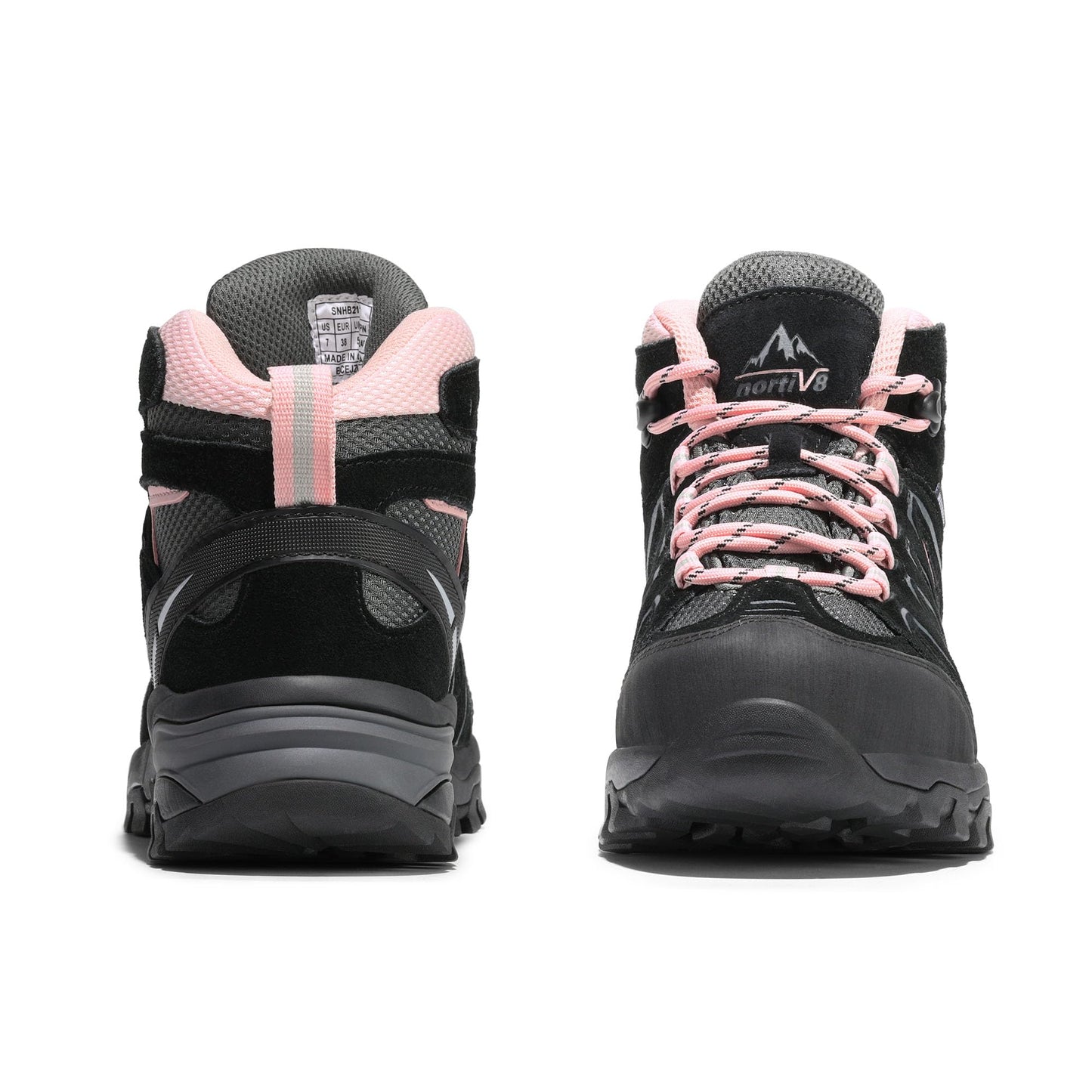 NORTIV 8 Women's Waterproof Hiking Boots Outdoor Trekking Camping Trail Hiking Boot Seeker,Size 5,Black/Pink,SNHB211W