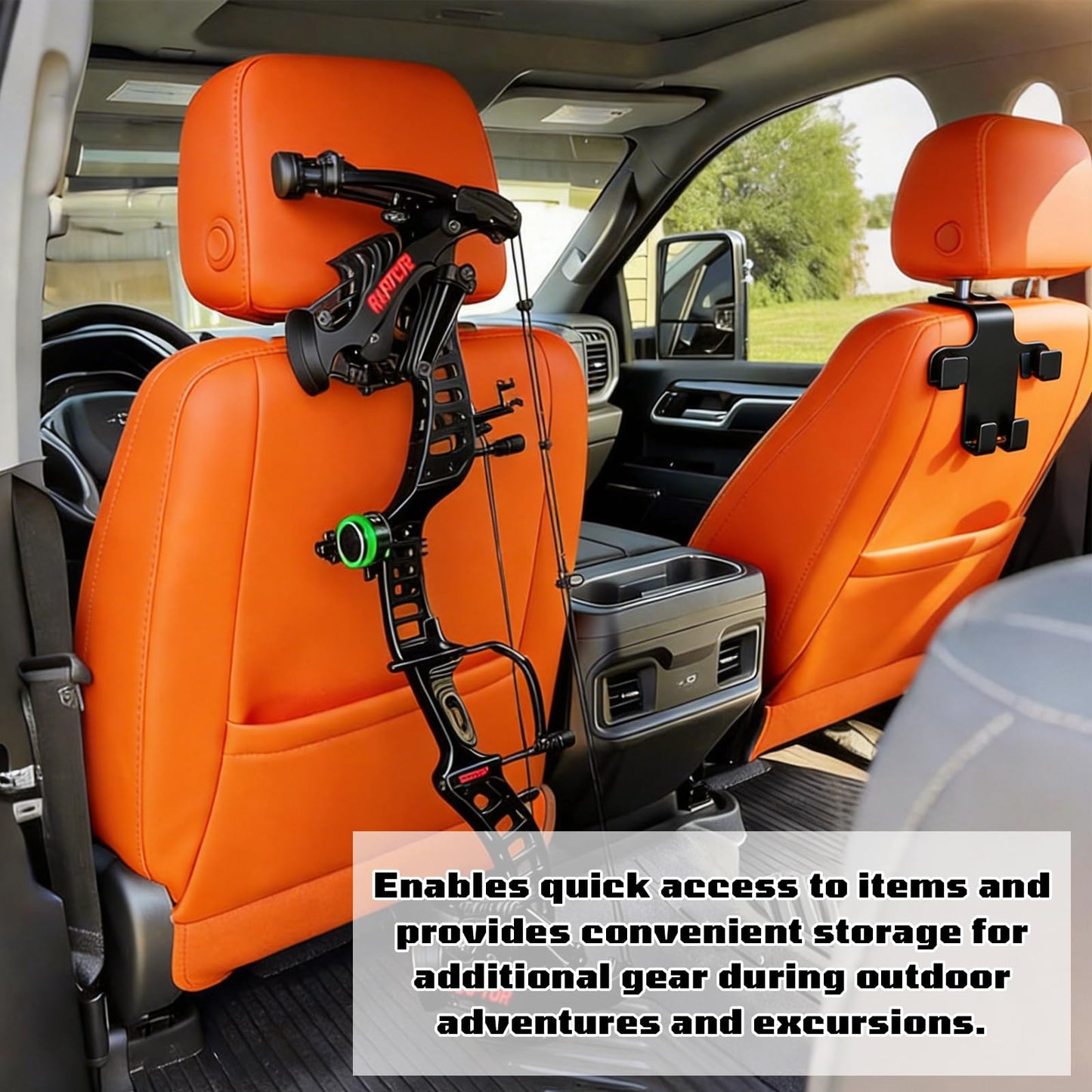 2PCS Bow Hanger for Truck Headrest Archery Bow Holder Vehicle Storage Set