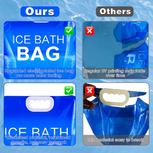 Tryitsbest 4 Pack Ice Bath Bags Reusable, Large Capacity Cold Plunge Ice Bath Accessories, Portable Bathtub Freezer Water Bags for Ice Baths at Home (10L/2.6 Gallon -4Pcs)