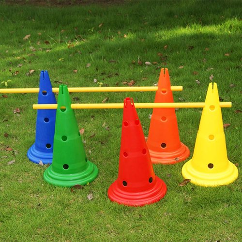 NOENNULL Plastic Agility Ball Cones 5 Pieces Football Training Agility Field Markers Plastic Traffic Cones for Training Football Basketball Training Traffic Events