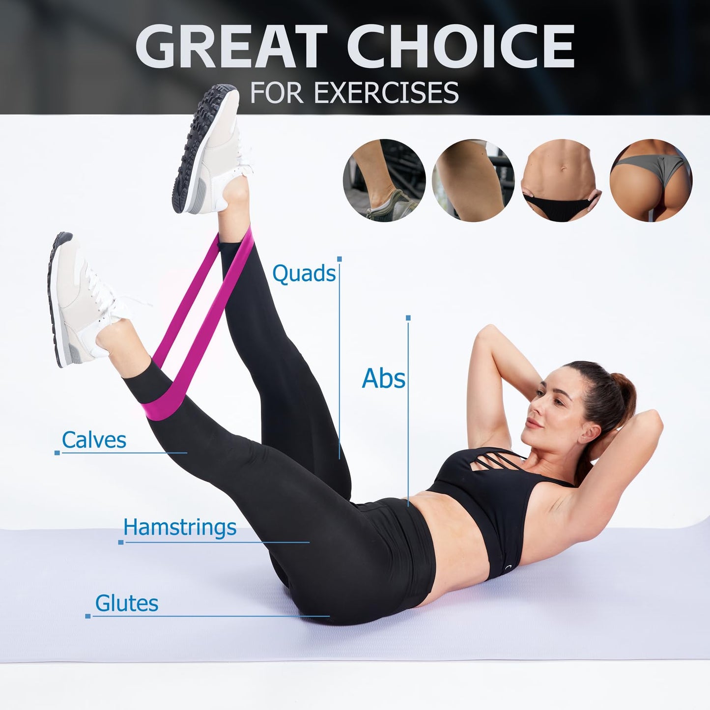 5 Set of Resistance Bands for Working Out for Women & Men, Elastic Band for Home Gym Exercise Workout, Stretch Bands, Loop Exercise Bands for Fitness, Strength, Physical Therapy, Yoga, Pilates