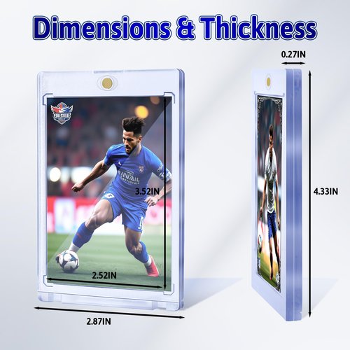 50ct Magnetic Card Holder, 35pt Magnetic Card Holder for Trading Cards, UV Protection Baseball Card Holders Hard Plastic Card Protectors for MTG Cards, Sports Cards, Baseball Cards, Game Cards