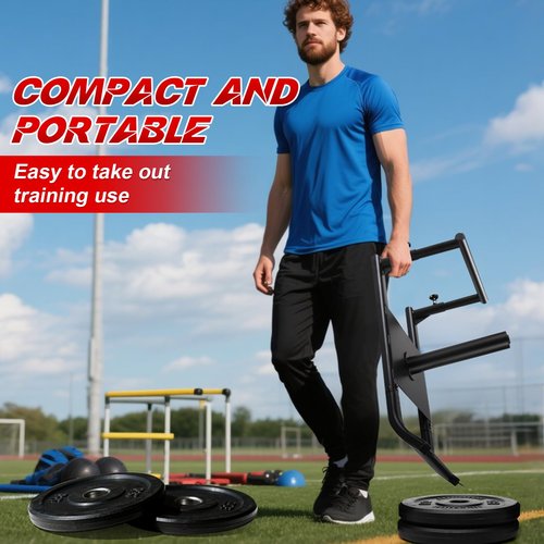 GADFISH Medium-Sized Weight Sled, Adjustable Height Workout Fitness Sled for Speed Training, Push and Pull Sleds for Exercise, Suitable for 1" & 2" Weight Plate, Applicable to Multiple Scenarios