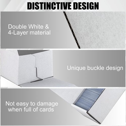XRACV Trading Card Storage Box, 10-Pack 1100 Count White Corrugated Cardboard Bulk Sports Storage Box for TCG/Magic/Mtg Basketball Cards, Collectible Trading Cards