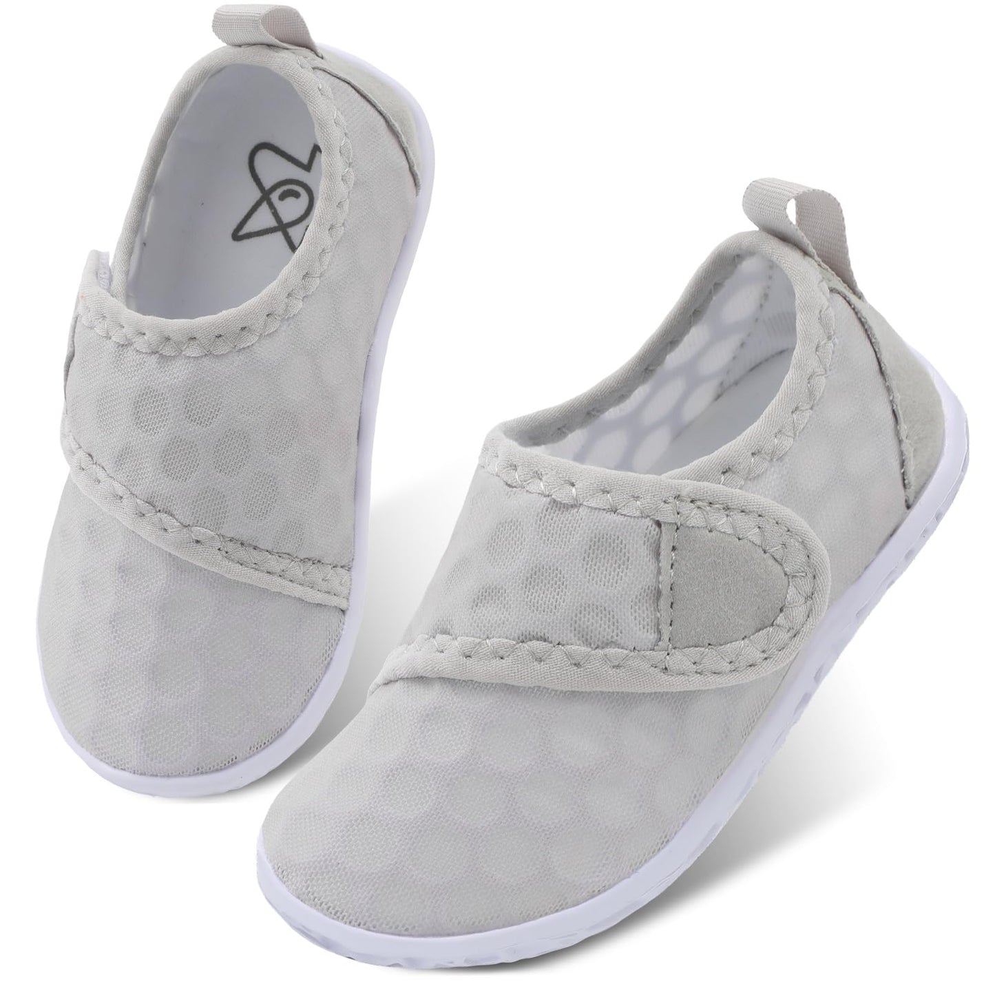 LeIsfIt Boys Girls Water Shoes Kids Aqua Socks Toddler Quick-Dry Swimming Shoes Non-Slip Summer Shoe for Beach Pool Surf, LightGrey, 9 Toddler