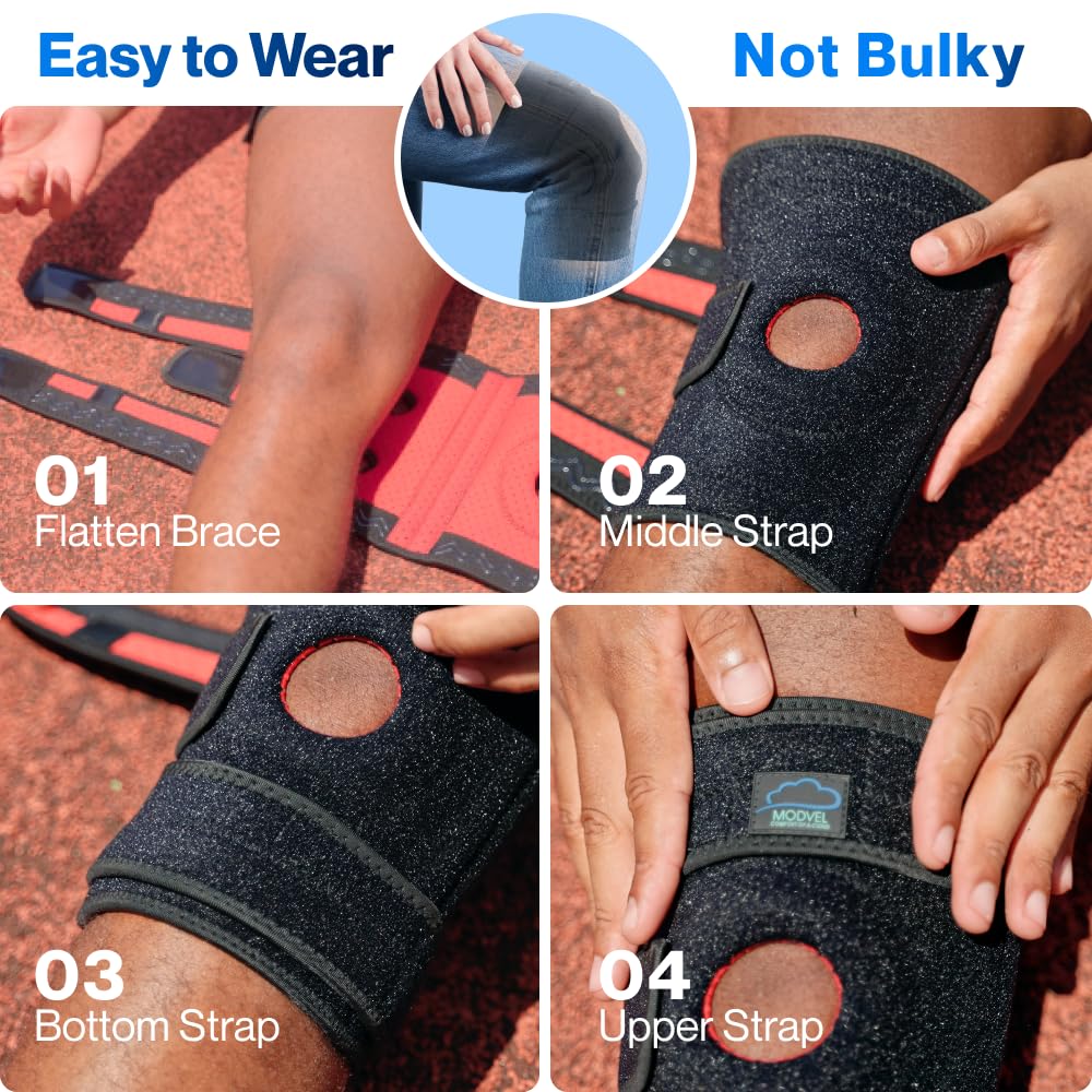 Modvel ELITE Knee Brace for Men & Women – Patella Gel Pads & Side Stabilizers for ACL, Meniscus Tear, Arthritis & Injury Recovery – Maximum Support for Running, Sports & Joint Pain Relief