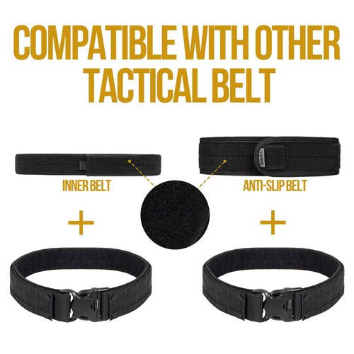 VISMIX Tactical Belt, Quick Release 1.75" MOLLE Battle Belt with Inner Belt and Anti-Slip Pad- Heavy Duty Battle Belts